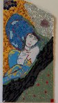 ROMANCE  - 61 x 30 - Gr&egrave;s, Emaux de Briare,  p&acirc;te de  verre, miroir,  &eacute;maux de verre - 1500�  - vendu         